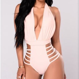 NWT fashion nova Sink or Swim swimsuit- nude XL